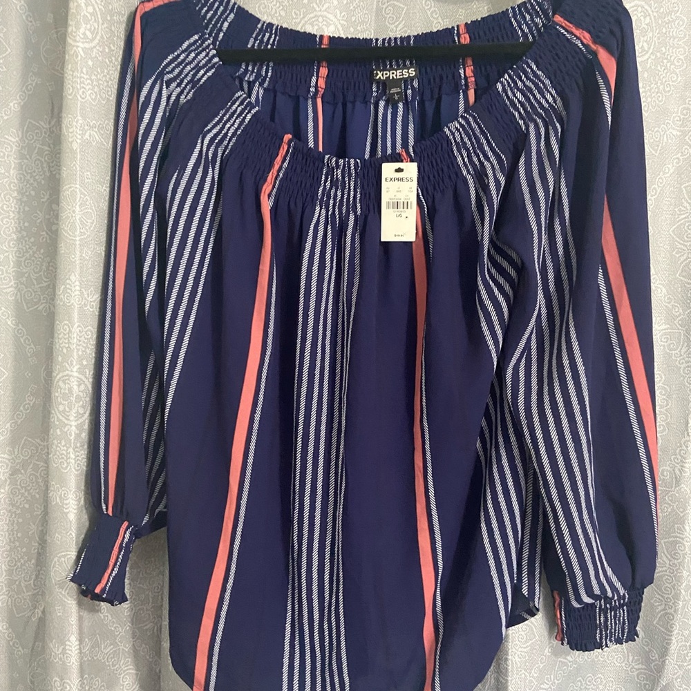 Express off the shoulder long sleeved shirt